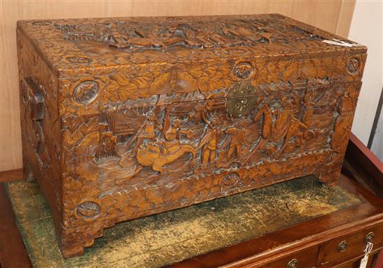 A Chinese camphorwood chest W.95cm